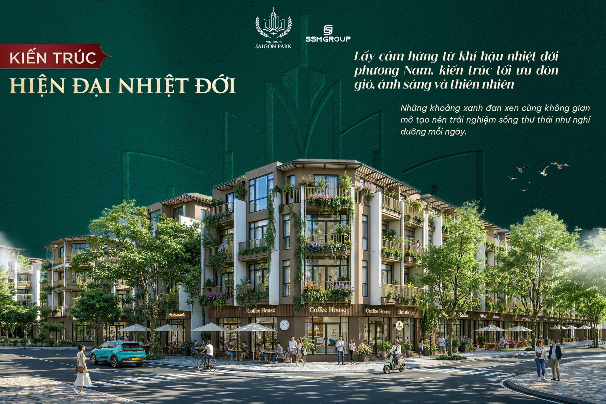 VInhomes Saigon Park - Kiến tr&uacute;c hiện đại nhiệt đới